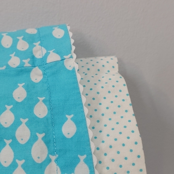 Carter's Turquoise Blue & White Fish Dress & Matching Diaper Cover 24 MOS - Picture 3 of 12
